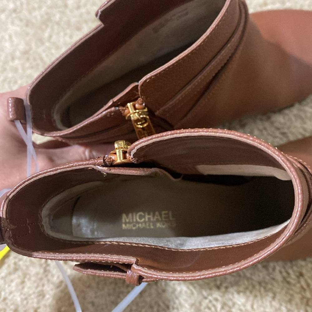Michael Kors NEW heeled ankle boots brown cognac size 8 - Picture 12 of 13